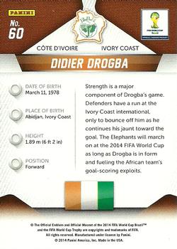2014 Panini Prizm FIFA World Cup Brazil #60 Didier Drogba Back