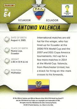 2014 Panini Prizm FIFA World Cup Brazil #64 Antonio Valencia Back