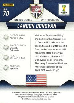 2014 Panini Prizm FIFA World Cup Brazil #70 Landon Donovan Back