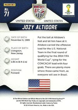 2014 Panini Prizm FIFA World Cup Brazil #71 Jozy Altidore Back