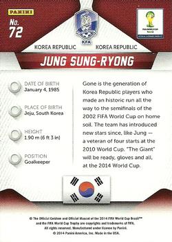 2014 Panini Prizm FIFA World Cup Brazil #72 Jung Sung-Ryong Back