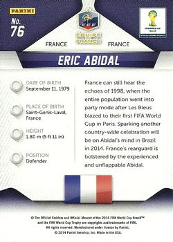 2014 Panini Prizm FIFA World Cup Brazil #76 Eric Abidal Back