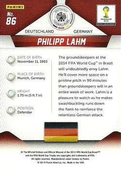 2014 Panini Prizm FIFA World Cup Brazil #86 Philipp Lahm Back