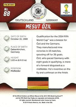 2014 Panini Prizm FIFA World Cup Brazil #88 Mesut Ozil Back