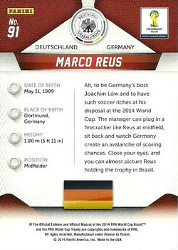 2014 Panini Prizm FIFA World Cup Brazil #91 Marco Reus Back