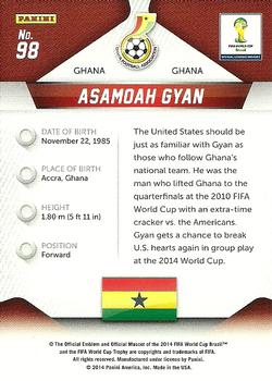 2014 Panini Prizm FIFA World Cup Brazil #98 Asamoah Gyan Back