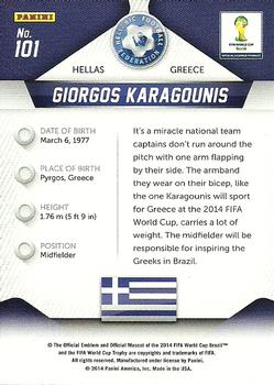 2014 Panini Prizm FIFA World Cup Brazil #101 Giorgos Karagounis Back
