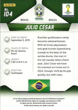 2014 Panini Prizm FIFA World Cup Brazil #104 Julio Cesar Back
