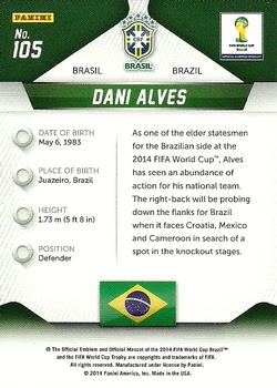 2014 Panini Prizm FIFA World Cup Brazil #105 Dani Alves Back