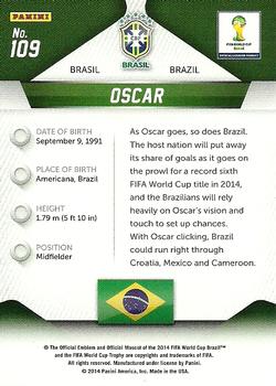 2014 Panini Prizm FIFA World Cup Brazil #109 Oscar Back