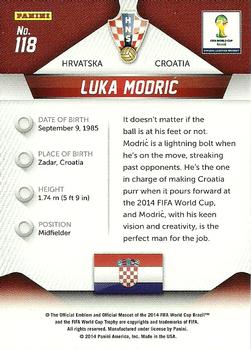 2014 Panini Prizm FIFA World Cup Brazil #118 Luka Modric Back