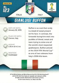 2014 Panini Prizm FIFA World Cup Brazil #123 Gianluigi Buffon Back
