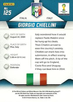 2014 Panini Prizm FIFA World Cup Brazil #125 Giorgio Chiellini Back