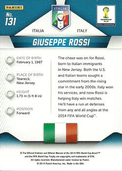 2014 Panini Prizm FIFA World Cup Brazil #131 Giuseppe Rossi Back