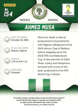 2014 Panini Prizm FIFA World Cup Brazil #154 Ahmed Musa Back