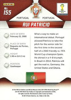 2014 Panini Prizm FIFA World Cup Brazil #155 Rui Patricio Back