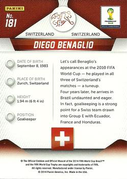 2014 Panini Prizm FIFA World Cup Brazil #181 Diego Benaglio Back