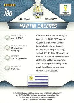 2014 Panini Prizm FIFA World Cup Brazil #190 Martin Caceres Back