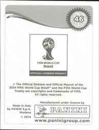 2014 Panini FIFA World Cup Brazil Stickers #46 Willian Back