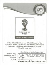 2014 Panini FIFA World Cup Brazil Stickers #60 Ognjen Vukojevic Back