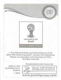 2014 Panini FIFA World Cup Brazil Stickers #83 Giovani Dos Santos Back