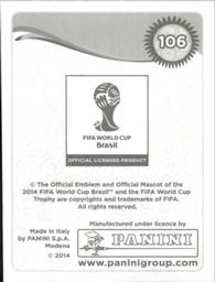 2014 Panini FIFA World Cup Brazil Stickers #106 Pierre Webo Back