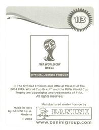 2014 Panini FIFA World Cup Brazil Stickers #113 Raul Albiol Back
