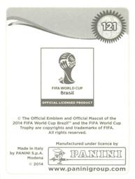 2014 Panini FIFA World Cup Brazil Stickers #121 David Silva Back