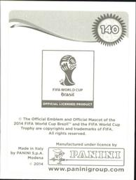 2014 Panini FIFA World Cup Brazil Stickers #140 Arjen Robben Back