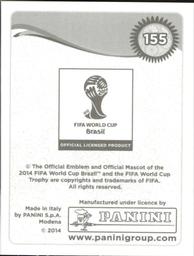 2014 Panini FIFA World Cup Brazil Stickers #155 Jorge Valdivia Back