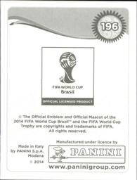 2014 Panini FIFA World Cup Brazil Stickers #196 Juan Cuadrado Back