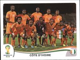 2014 Panini FIFA World Cup Brazil Stickers #223 Cote d'Ivoire Team Front