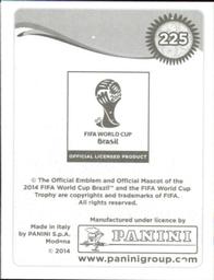 2014 Panini FIFA World Cup Brazil Stickers #225 Kolo Toure Back