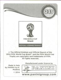 2014 Panini FIFA World Cup Brazil Stickers #233 Jean-Jacques Gosso Back
