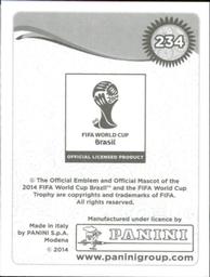 2014 Panini FIFA World Cup Brazil Stickers #234 Serey Die Back