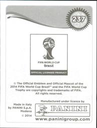 2014 Panini FIFA World Cup Brazil Stickers #237 Salomon Kalou Back