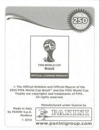 2014 Panini FIFA World Cup Brazil Stickers #250 Masato Morishige Back