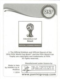 2014 Panini FIFA World Cup Brazil Stickers #257 Shinji Okazaki Back