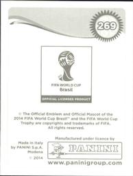 2014 Panini FIFA World Cup Brazil Stickers #269 Egidio Arevalo Rios Back