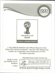 2014 Panini FIFA World Cup Brazil Stickers #273 Gaston Ramirez Back