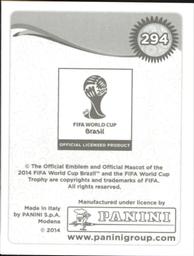 2014 Panini FIFA World Cup Brazil Stickers #294 Diego Calvo Back