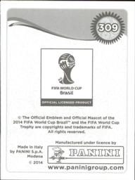 2014 Panini FIFA World Cup Brazil Stickers #309 Michael Carrick Back