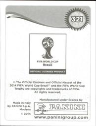 2014 Panini FIFA World Cup Brazil Stickers #321 Leonardo Bonucci Back