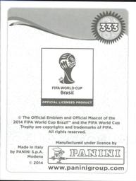 2014 Panini FIFA World Cup Brazil Stickers #333 Alberto Gilardino Back