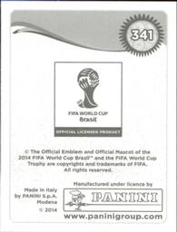 2014 Panini FIFA World Cup Brazil Stickers #341 Steve von Bergen Back