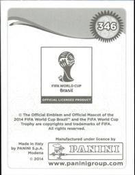 2014 Panini FIFA World Cup Brazil Stickers #346 Gokhan Inler Back