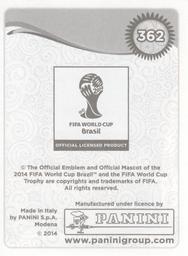 2014 Panini FIFA World Cup Brazil Stickers #362 Juan Carlos Paredes Back
