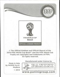 2014 Panini FIFA World Cup Brazil Stickers #377 Patrice Evra Back