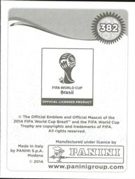 2014 Panini FIFA World Cup Brazil Stickers #382 Eric Abidal Back