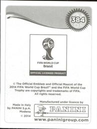 2014 Panini FIFA World Cup Brazil Stickers #384 Yohan Cabaye Back